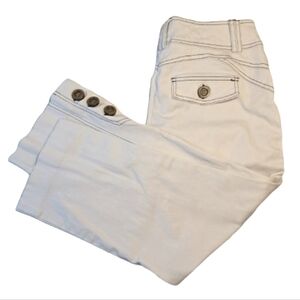 Cache White Jeans with Button and Stitch Detail 4